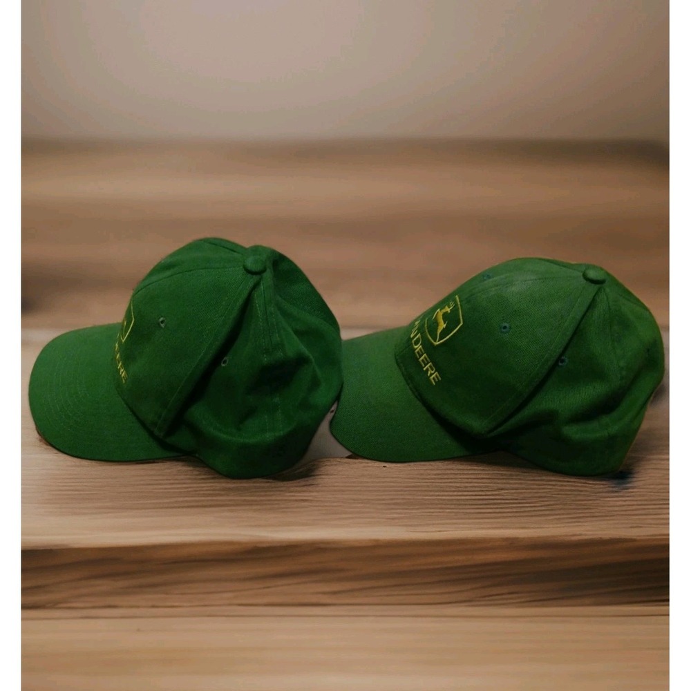 Vintage John Deere Tractors MPC Promotions Hat Cap Green Adult Snapback Lot Of 2 - Picture 4 of 9